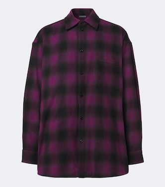 Checked wool-blend overshirt  | Balenciaga