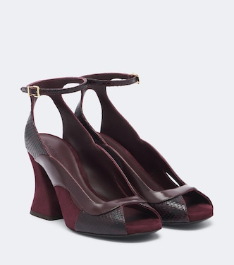Marvi suede-trimmed leather sandals | Zimmermann