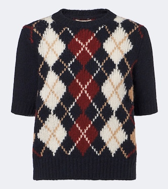 Pull Lisa en cachemire et mohair à motif argyle | Khaite