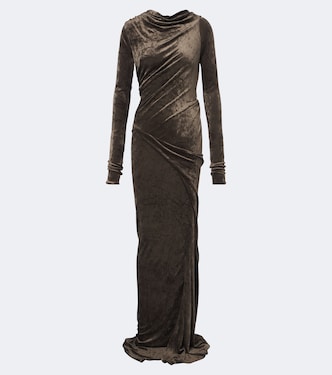 Lilies Shailee draped open-back velvet gown | Rick Owens