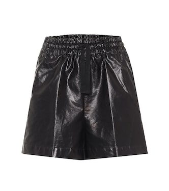 High-rise coated cotton-blend shorts | Dries Van Noten