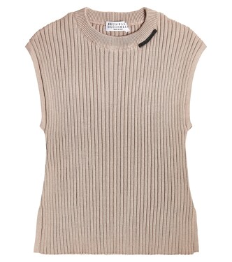 Ribbed-knit cotton sweater | Brunello Cucinelli Kids