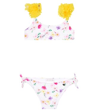 Floral ruffle-trimmed bikini | Monnalisa