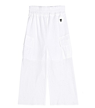 Broderie anglaise cotton pants | Monnalisa