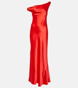 Robe longue Ashanti asymétrique en satin | Staud