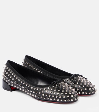 Spiked leather ballet flats | Christian Louboutin