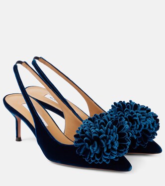 Couturier 65 velvet slingback pumps | Aquazzura