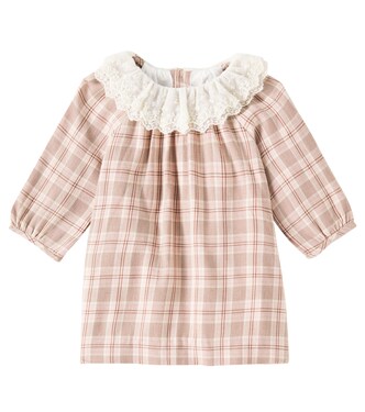 Baby Flavili lace-trimmed checked dress | Bonpoint