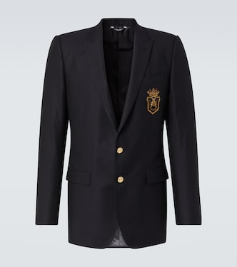 Patch-appliqué wool and silk blazer | Dolce&Gabbana