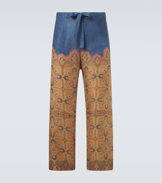 Printed linen wide-leg pants | Valentino
