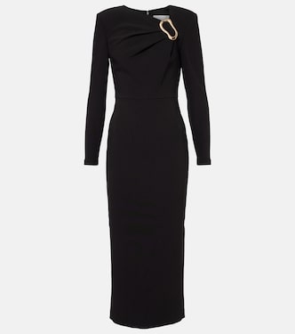 Asymmetric crêpe midi dress | Roland Mouret