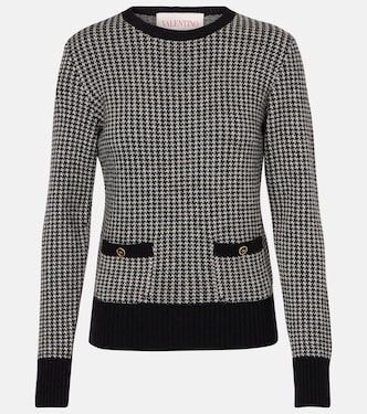Houndstooth virgin wool sweater | Valentino
