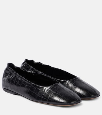 Croc-effect leather ballet flats | Dries Van Noten