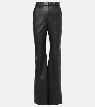 Pantalon évasé Tafira en cuir | Joseph