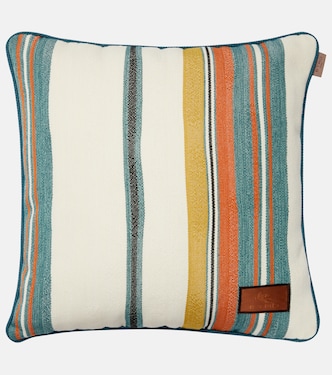 Striped cotton jacquard cushion | Etro