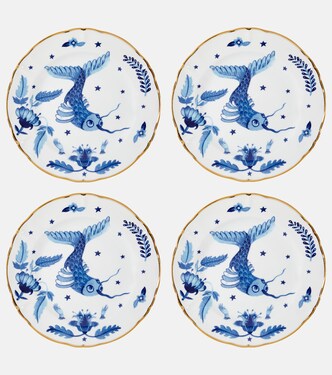 Marino Blue Fish set of 4 dessert plates | Bitossi