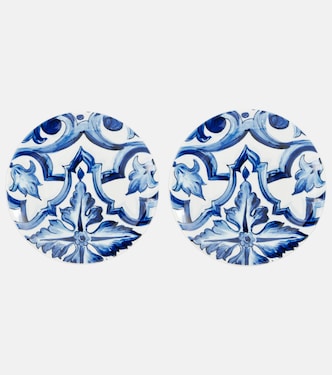 Set of 2 porcelain dessert plates | Dolce&Gabbana Casa