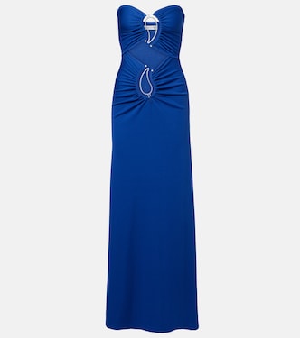 Vestido largo Paisley Disconnect fruncido | Christopher Esber