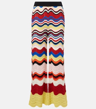 Chevron crochet cotton wide-leg pants | La DoubleJ