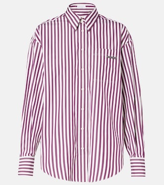 Striped cotton poplin shirt | Brunello Cucinelli
