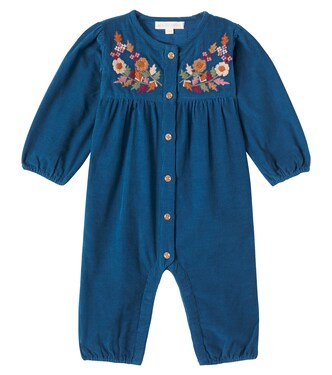 Baby embroidered cotton corduroy onesie  | Louise Misha
