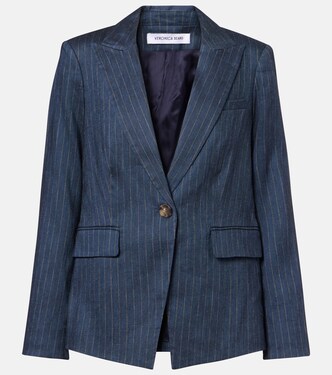 Obie pinstripe linen-blend blazer | Veronica Beard