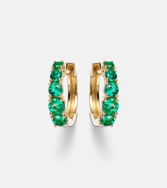 Boucles d'oreilles Graduated en or 18 ct et émeraudes | Anita Ko