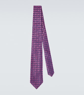 Silk jacquard tie | Charvet
