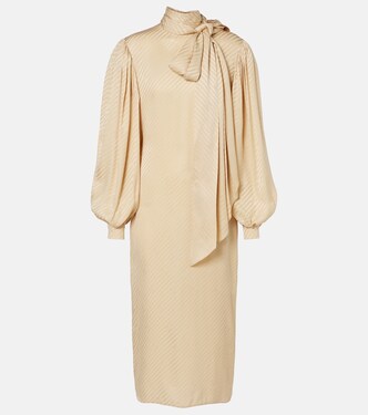 Midikleid GG aus Seiden-Jacquard | Gucci