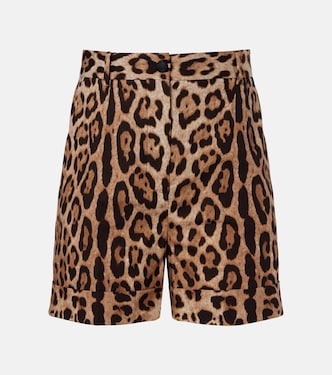 Leopard-print cotton Bermuda shorts | Dolce&Gabbana