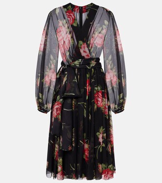 Floral silk midi dress | Dolce&Gabbana