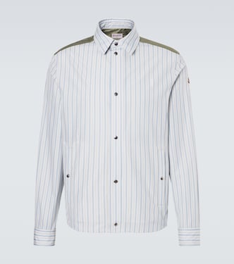 Striped cotton poplin zip-up shirt | Moncler