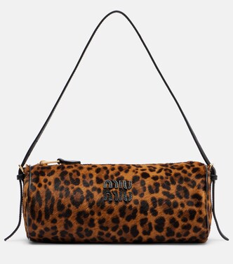 Leopard-print calf hair shoulder bag | Miu Miu