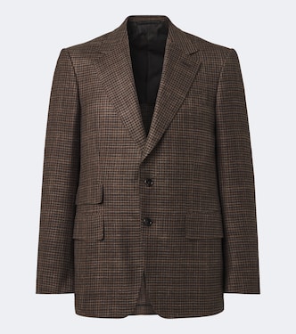 Blazer de lana, seda y lino con pata de gallo | Tom Ford