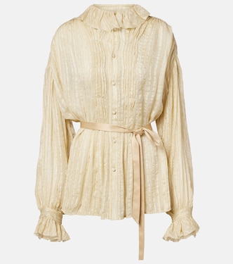 Pleated silk-blend blouse | Xu Zhi