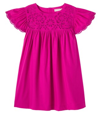 Vestido Notcha de algodón con bordado inglés | Louise Misha