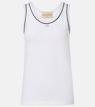 VLogo cotton jersey tank top  | Valentino