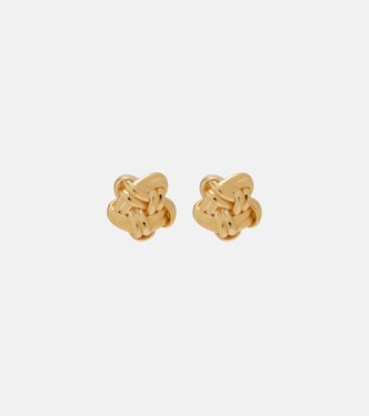 Pendientes Knot de plata de ley chapados en oro de 18 ct | Bottega Veneta