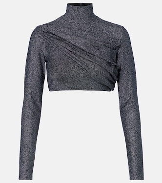 Cropped-Top aus Lamé | Gucci