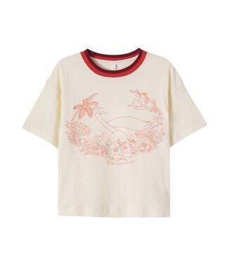 Mahon embroidered linen and cotton T-shirt | Zimmermann Kids