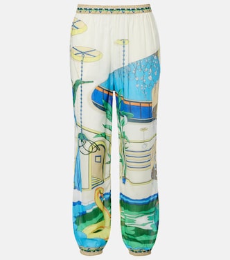 Pantalones tapered de algodón estampados | Tory Burch