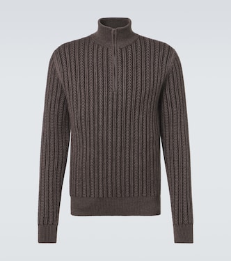 Cashmere, wool, and silk half-zip sweater | Agnona
