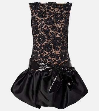 Lace and taffeta minidress | Self-Portrait