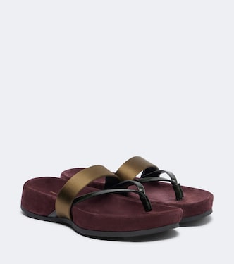 Satin and leather thong sandals | Dries Van Noten