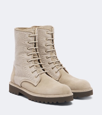 Schnürstiefel aus Veloursleder | Max Mara