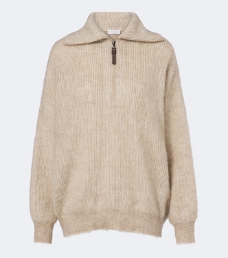 Mohair and wool-blend polo sweater | Brunello Cucinelli