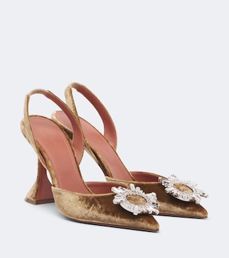 Begum embellished velvet slingback pumps | Amina Muaddi