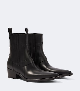 Ankle Boots Pointed Silver aus Leder | Rick Owens