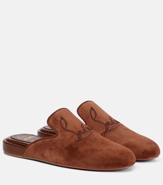 Navy Coolito Donna suede slippers | Christian Louboutin