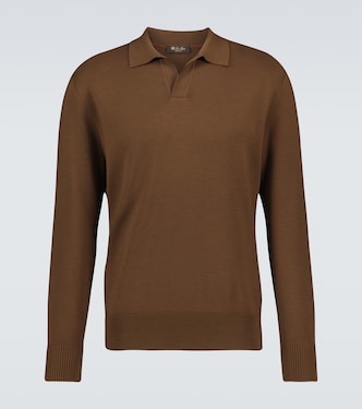 Wool long-sleeved polo shirt | Loro Piana